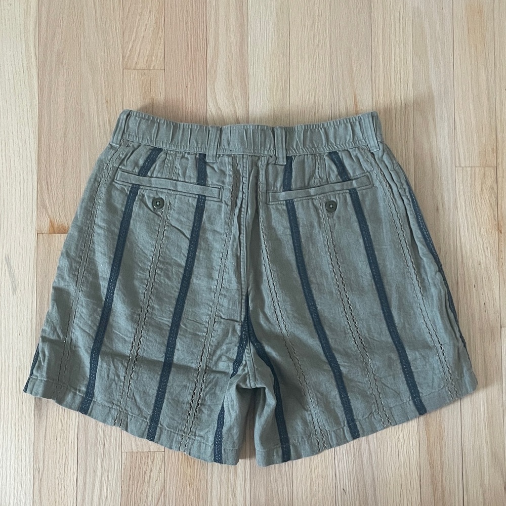 Todd Snyder Men's Linen Montauk Short — Olive Stripe & Khaki - New with Tags! - Picture 7 of 7